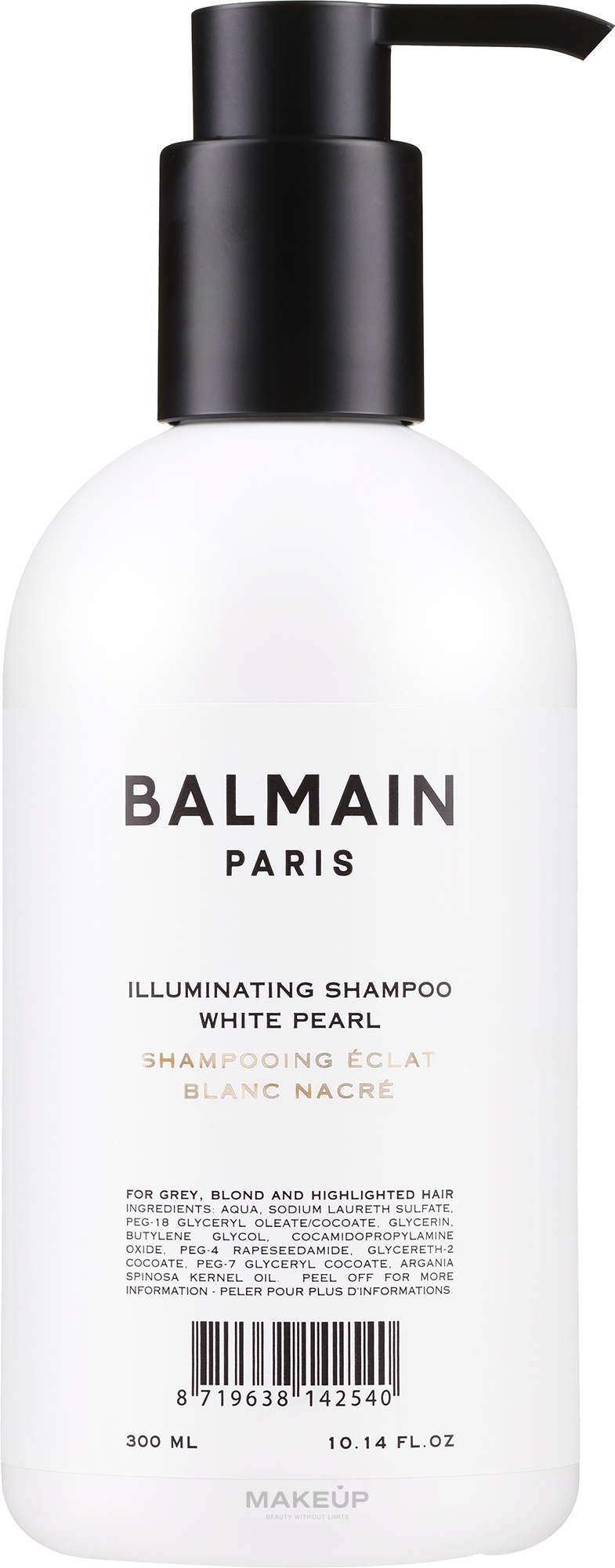 Серебряный шампунь с оттенком белой жемчужины - Balmain Paris Hair Couture Illuminating Shampoo White Pearl — фото 300ml