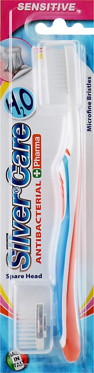 Зубна щітка H2O "Sensitive", синьо-помаранчева - Silver Care — фото N1
