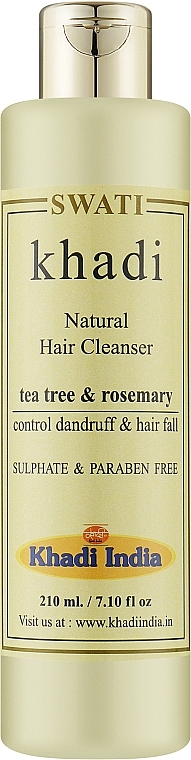 Натуральный шампунь-кондиционер против перхоти "Чайное дерево и розмарин" - Khadi Swati Natural Hair Cleanser Tea Tree & Rosemary — фото N1