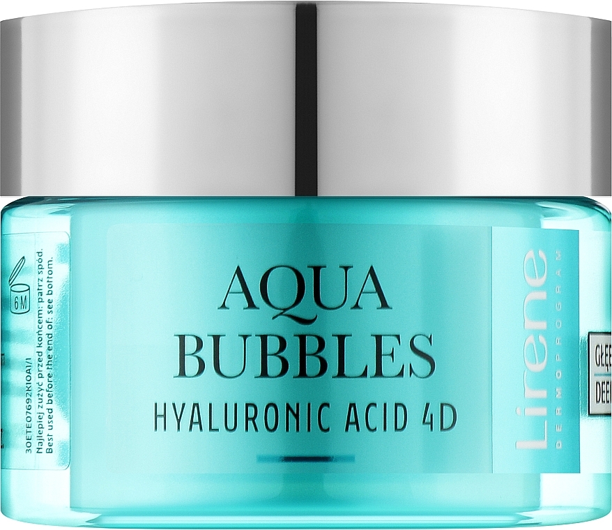 Увлажняющий гидрокрем для лица - Lirene Aqua Bubbles Hyaluronic Acid 4D Moisturizing Hydrocream — фото N1