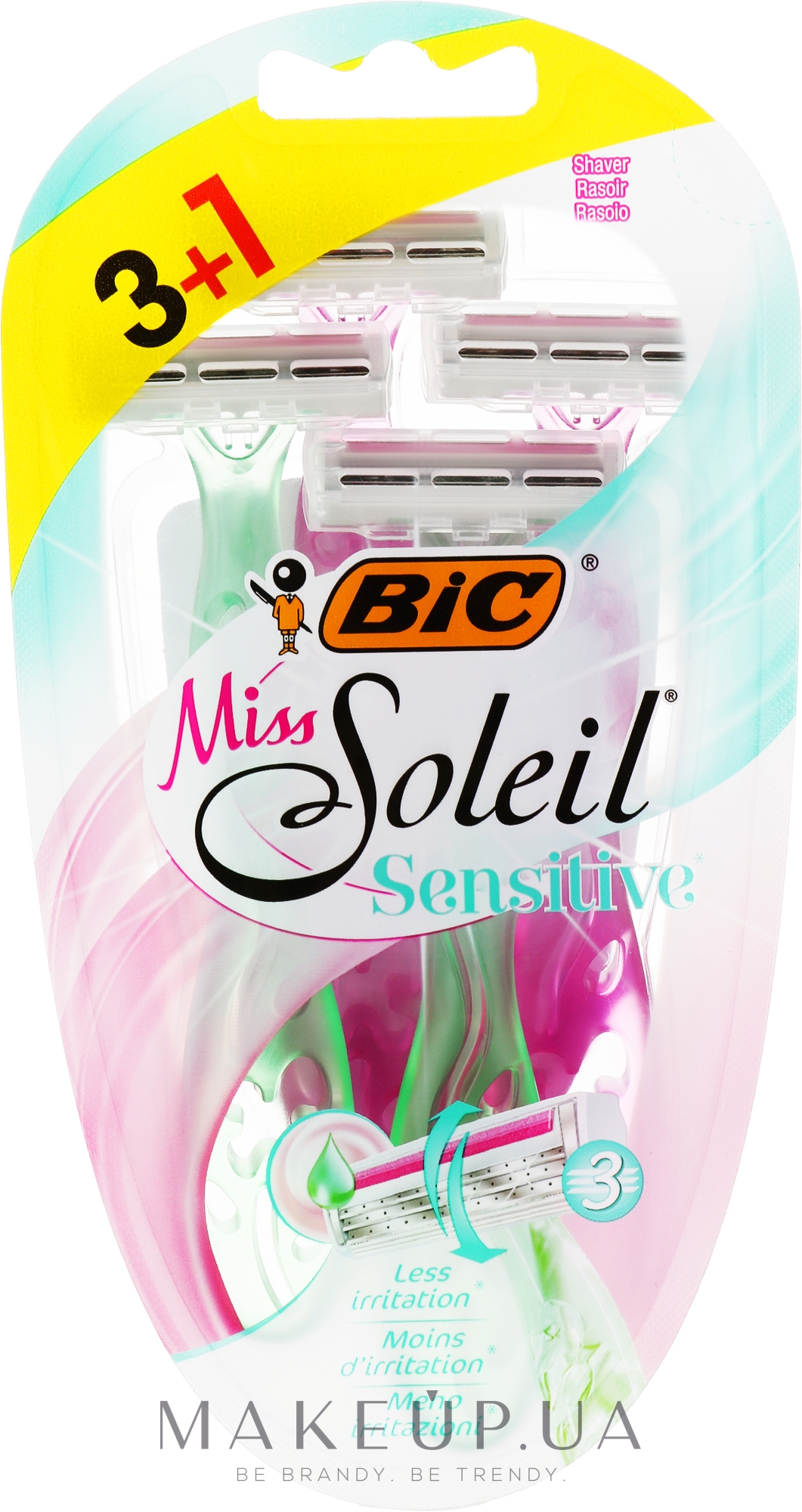 Жіночий одноразовий станок, 4 шт. - Bic Miss Soleil 3 Sensitive — фото 4шт