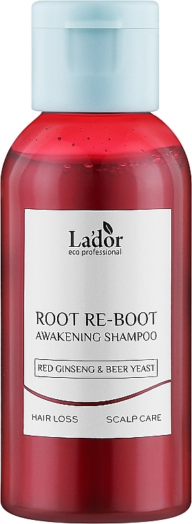 Шампунь для роста волос "Красный женьшень и пивные дрожжи" - Lador Root Re-Boot Awakening Shampoo Red Ginseng & Beer Yeast (мини) — фото N1