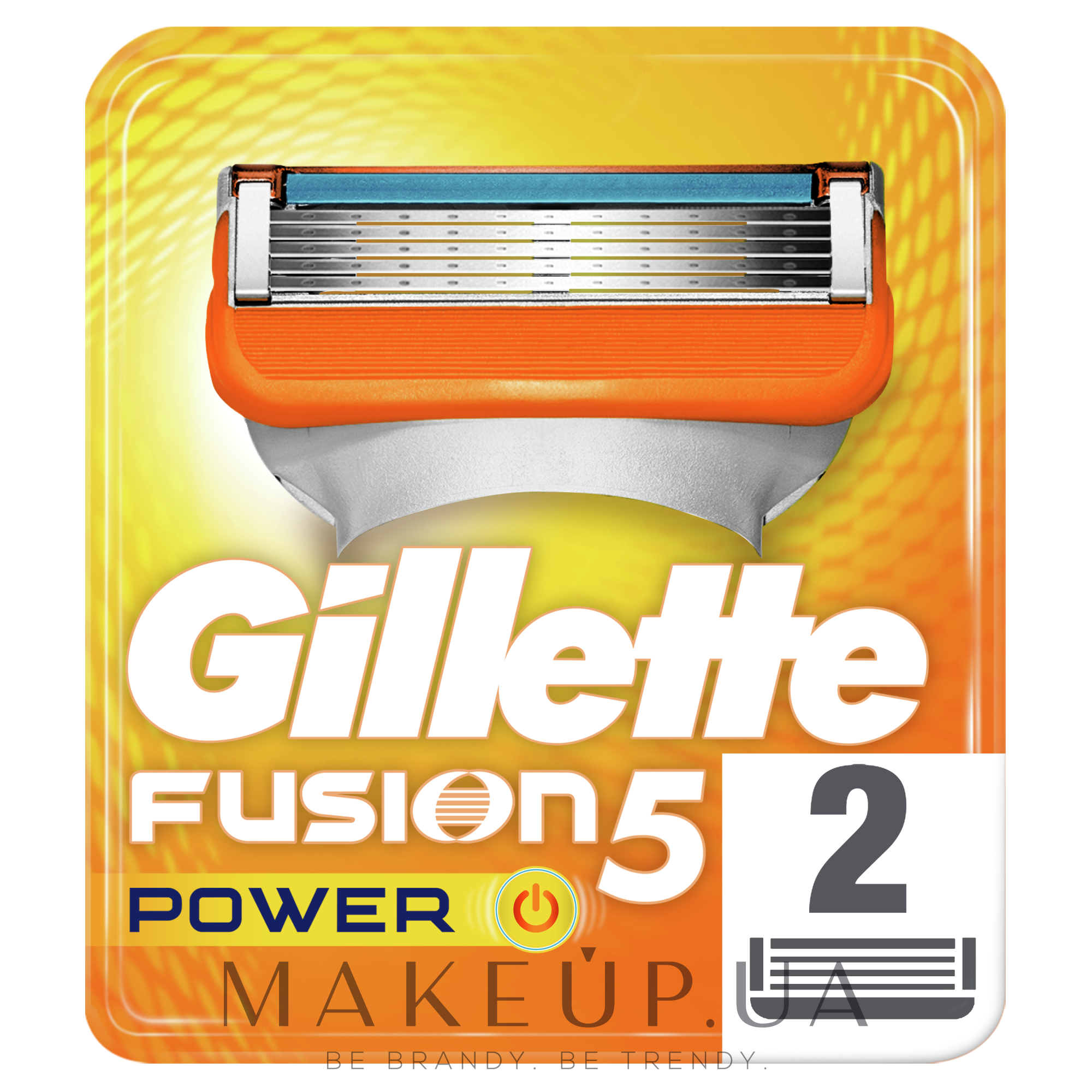 Сменные кассеты для бритья, 2 шт. - Gillette Fusion Power — фото 2шт