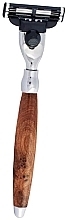 Парфумерія, косметика Бритва з лезом Mach3, деревина туї, хром - Plisson Thuja Wood And Chrome Finish Mach3 Razor