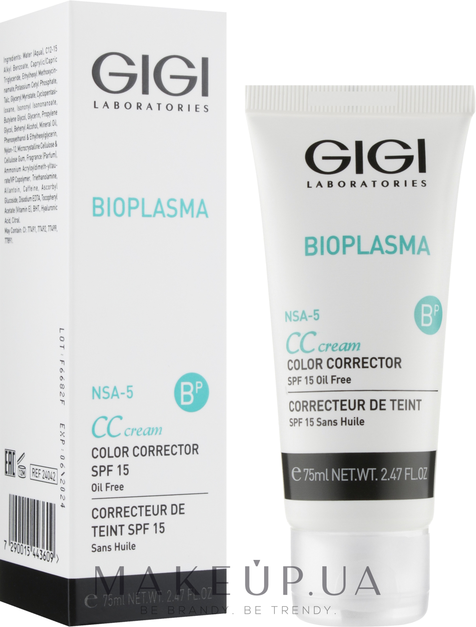 Крем-корректор - Gigi Bioplasma Color Corrector Cream SPF 15  — фото 75ml