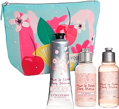 Парфумерія, косметика Набір - L'Occitane Cherry Blossom  (sh/gel/35ml + b/lot/35ml + h/cr/30ml)