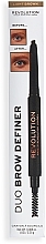 Makeup Revolution Duo Brow Definer Pencil - Makeup Revolution Duo Brow Definer Pencil — фото N1