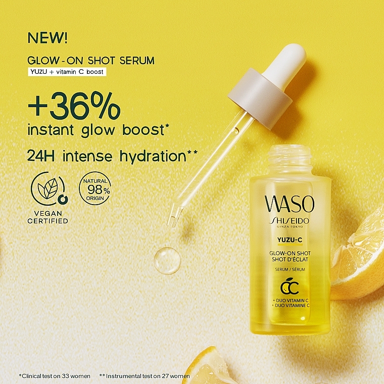 Подвійна сироватка для обличчя - Shiseido Waso Yuzu-C Glow-On Shot — фото N5
