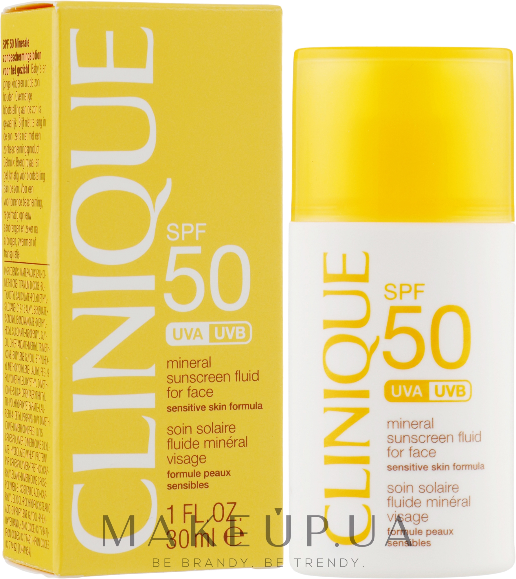 Солнцезащитный минеральный флюид для лица - Clinique Mineral Sunscreen Fluid For Face SPF50 — фото 30ml