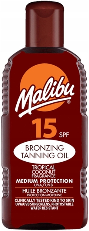 Масло-бронзатор для загара - Malibu Bronzing Tanning Oil SPF 15 — фото N1