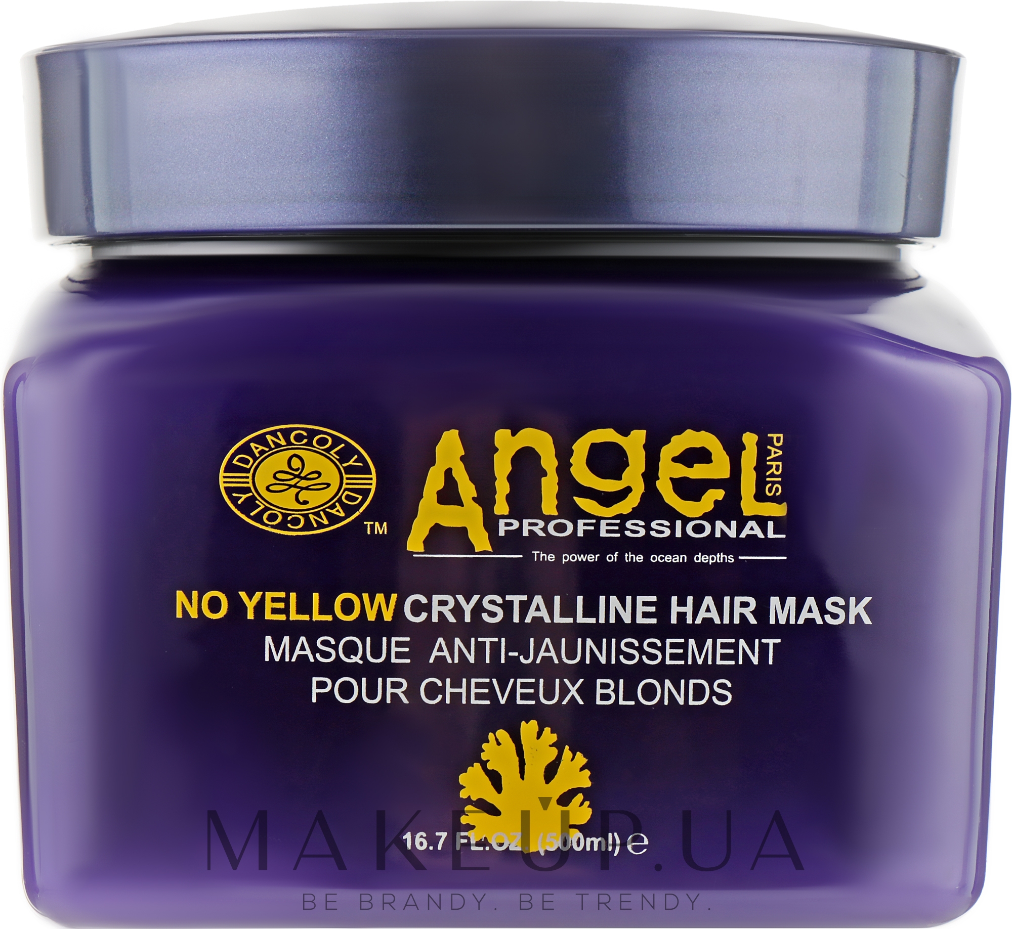 Маска для нейтрализации желтого пигмента - Angel Professional Paris No Yellow Crystalline Hair Mask — фото 500ml