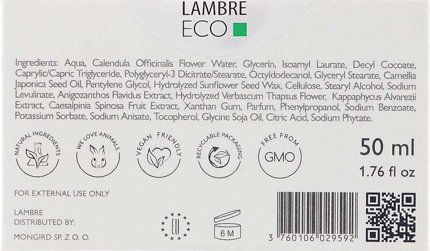 Дневной крем для лица - Lambre Eco Day Cream Oily & Mixed Skin — фото N3