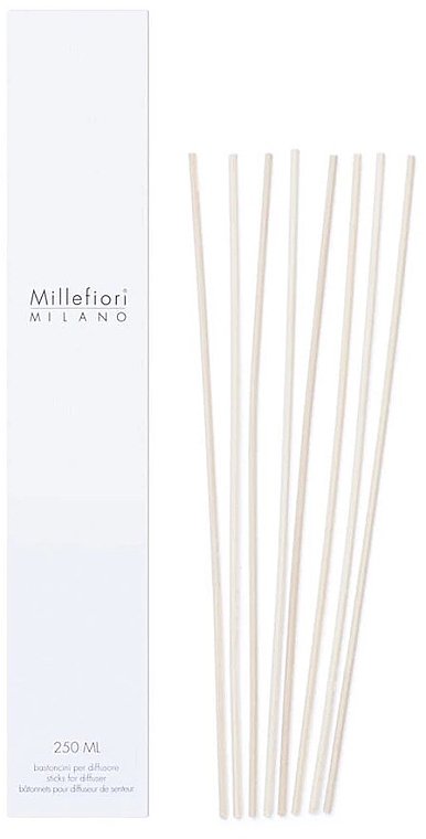 Запасні ротангові палички для дифузора 250 мл, 8 шт. - Millefiori Milano Natural Sticks — фото N1