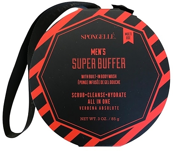 Чоловіча пінна багаторазова губка для душу - Spongelle Men's Verbena Absolut Super Buffer Limited Edition — фото N1