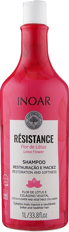 Безсульфатний шампунь від випадіння волосся "Лотос" - Inoar Resistance Lotus Flower Shampoo — фото N2