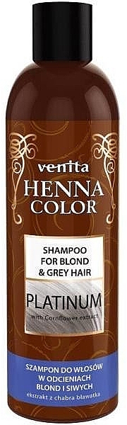 Шампунь для освітленого й сивого волосся - Venita Henna Color Platinum Shampoo