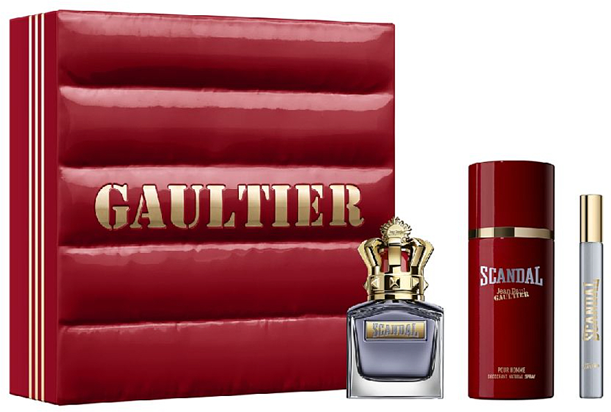 Jean Paul Gaultier Scandal Pour Homme - Набор (edt/50ml + deo/150ml + edt travel/10ml) — фото N1
