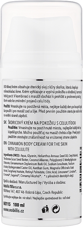 Крем для тела антицеллюлитный - Nobilis Tilia Cinnamon Skin Cream With Cellulite — фото N2