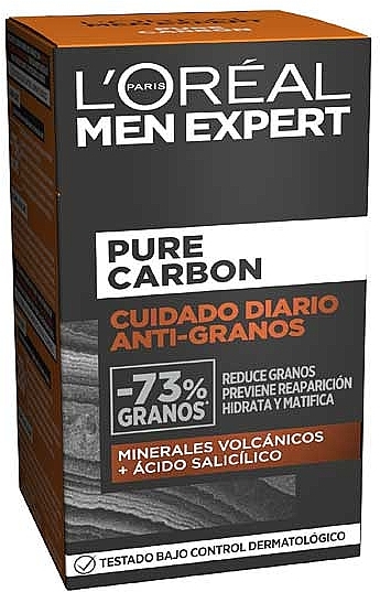 Увлажняющий крем против несовершенства кожи лица - L'Oreal Paris Daily Anti-pimple Care Pure Carbon Men Expert  — фото N2