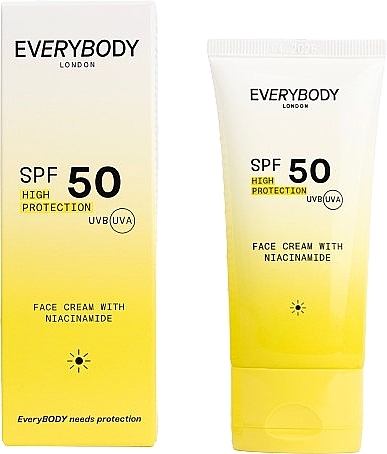 Увлажняющий солнцезащитный крем для лица с ниацинамидом - EveryBody Face Cream With Niacinamide SPF 50 — фото N1