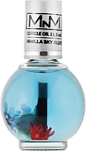 Олія для кутикули з пензлем і сухоцвітом, ваніль - M-in-M Vanilla Sky Blue — фото N1