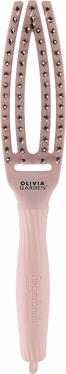 Масажна щітка для волосся, рожева - Olivia Garden Fingerbrush Combo Pastel Pink Small