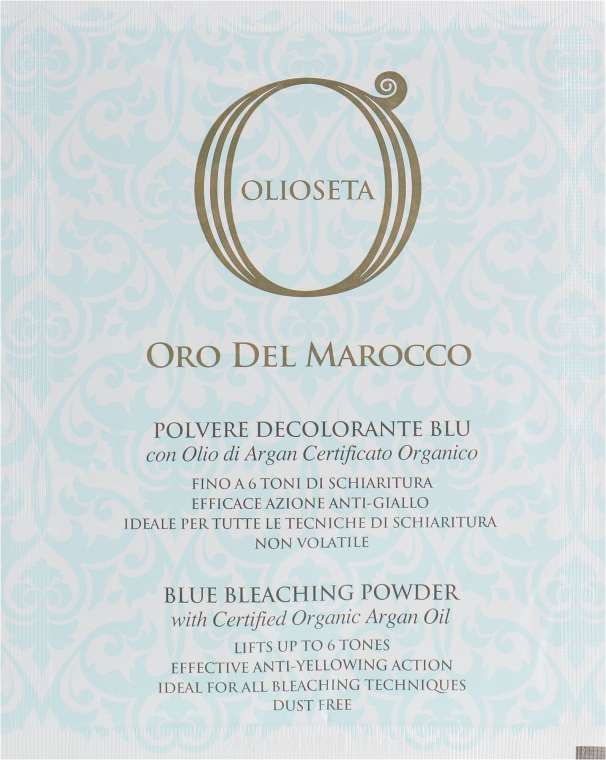 Голубой обесцвечивающий порошок - Barex Italiana Olioseta del Maroco  — фото N1