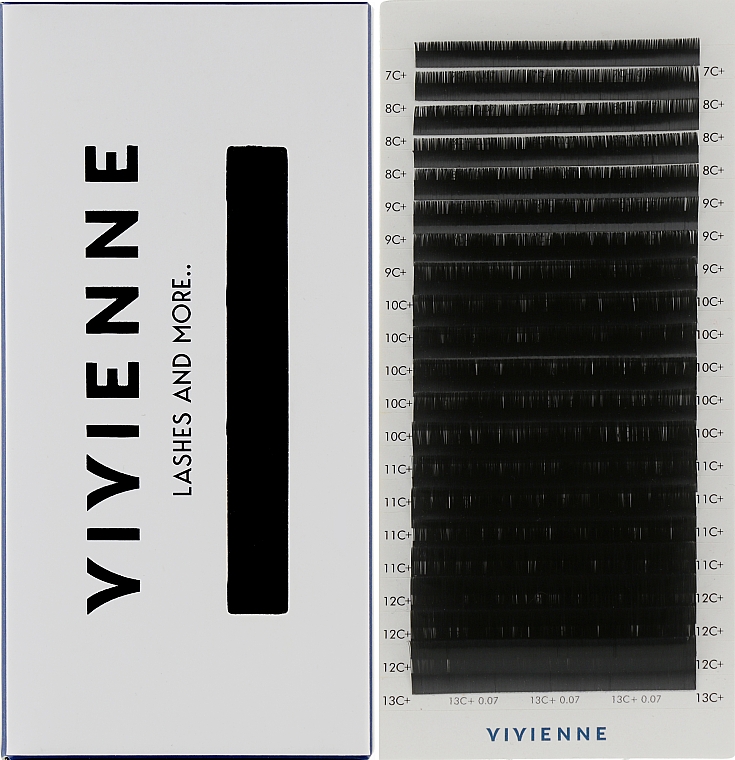 Накладні вії "Elite", чорні, 20 ліній (mix, 0.07, C + , (7-13)) - Vivienne  — фото N1