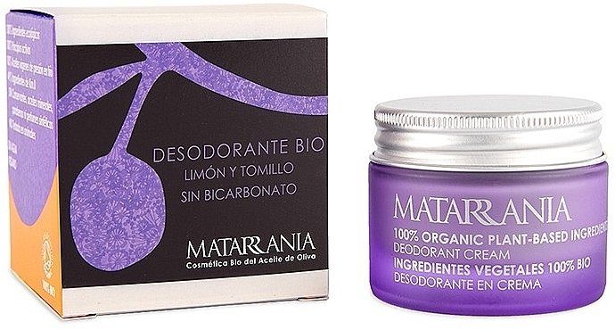 Дезодорант-крем с лимоном и тимьяном - Matarrania Organic Deodorant Cream Lemon & Thyme — фото N2