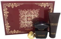 Парфумерія, косметика Versace Crystal Noir - Набір (edt 90 + b/lot 100 + брелок)