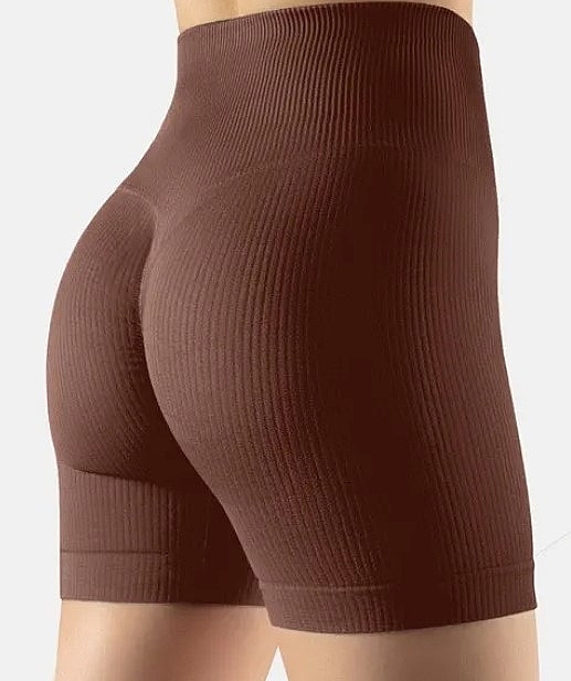 УЦЕНКА Бесшовные шорты в рубчик "SHORTS RIB SHAPE", deep taupe - Giulia *