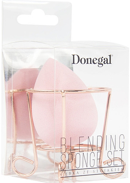 Губка для макияжа с корзинкой, розовая - Donegal — фото N1