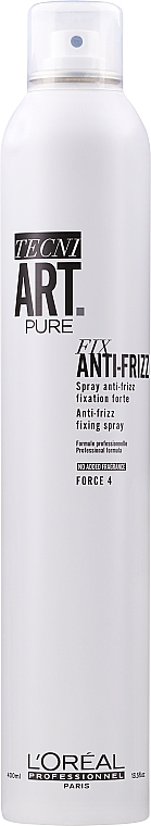 Спрей для сильной фиксации волос - L’Oreal Professionnel Tecni.art Pure Fix Anti Frizz No Fragrance Force 4 — фото N1