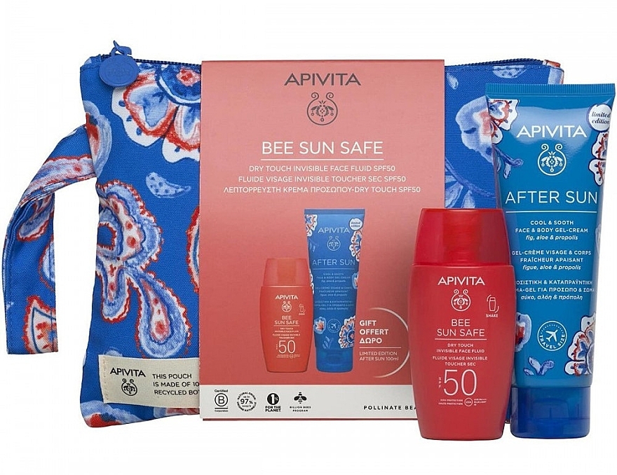 Набір - Apivita Bee Sun Safe Gift (fluid/50ml + gel/100ml + bag) — фото N1