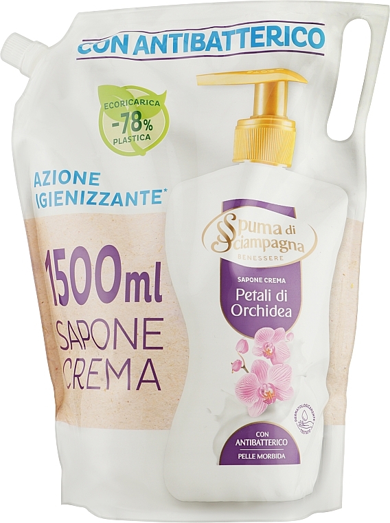 Антибактериальное жидкое мыло для рук и лица - Spuma di Sciampagna Antibacterial Liquid Soap Amethyst & Orchid Refill — фото N1