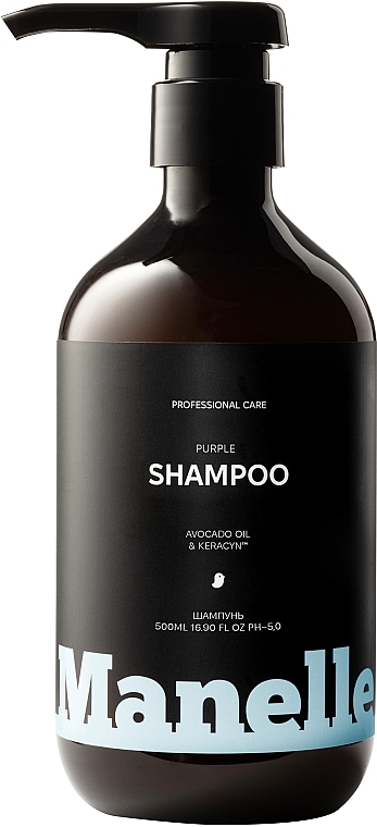 Тонуючий шампунь для нейтралізації жовтизни світлого волосся - Manelle Professional Care Avocado Oil & Keracyn Shampoo — фото N5