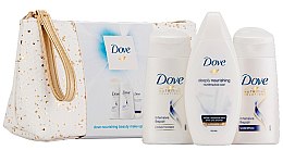 Парфумерія, косметика Набір - Dove Nourishing Beauty MakeUp Bag Gift Set (sh/gel/55ml + shmp/50ml + hair/cond/50ml + bag)