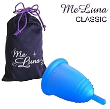 Духи, Парфюмерия, косметика Менструальная чаша с ножкой, размер S, синяя - MeLuna Classic Shorty Menstrual Cup Stem