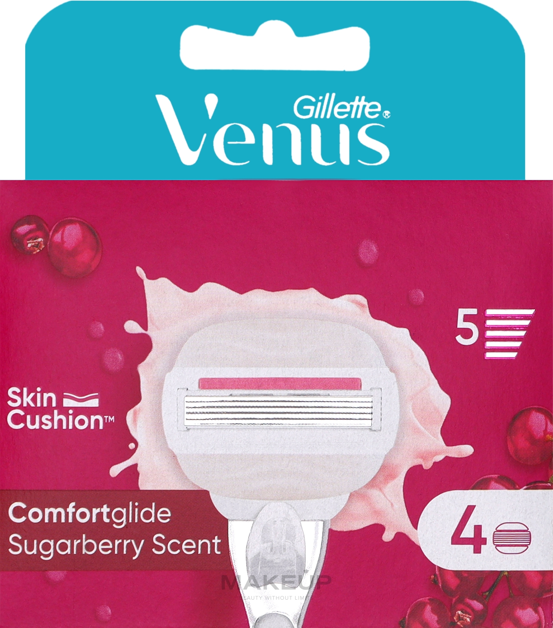 Сменные кассеты для бритья, 4 шт - Gillette Venus Comfortglide Sugarberry — фото 4шт