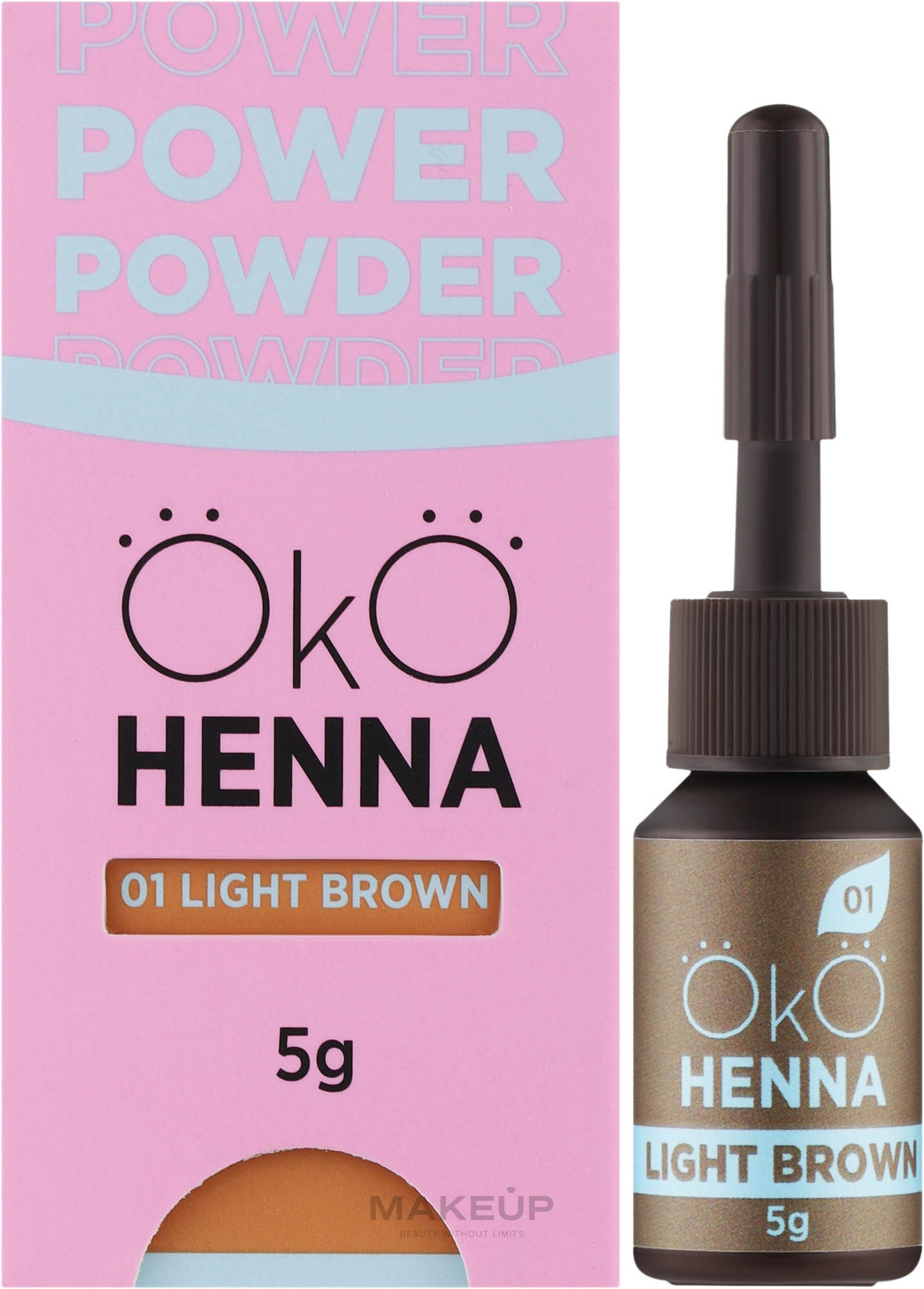 Хна для бровей, 5 г - OkO Lash & Brow OkO Henna Power Powder — фото 01 - Light Brown