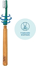 Зубная экощетка с деревянной ручкой и тремя насадками, зеленая - TePe Choice Soft Toothbrush — фото N5