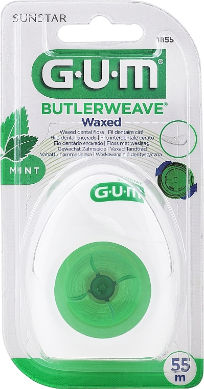 Зубная нить вощеная с мятой - G.U.M Butlerweave Mint Waxed