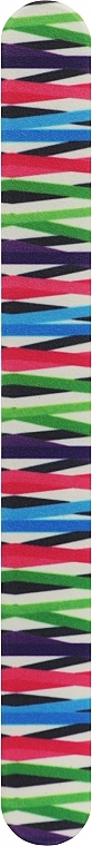 Пилочка для нігтів 2-функціональна пряма кольорова, 7446, зелена, біла в полоску - Top Choice — фото N1