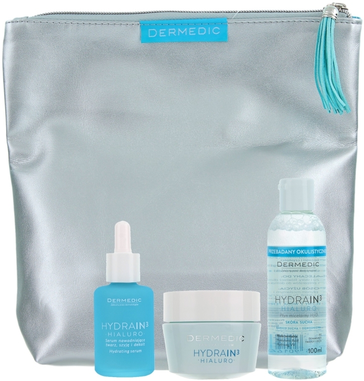 Набор - Dermedic Hydrain 3 (serum/30ml + cr/50g + water/100ml + bag)