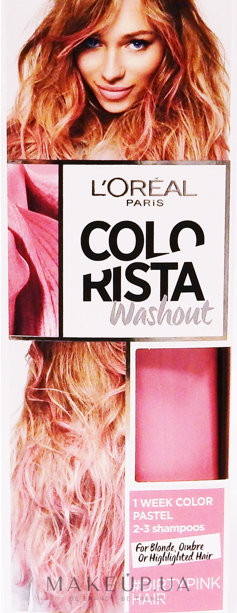 Тонирующий бальзам для волос - L'Oreal Paris Colorista Washout 1-2 Week — фото Грязно-розовые Волосы