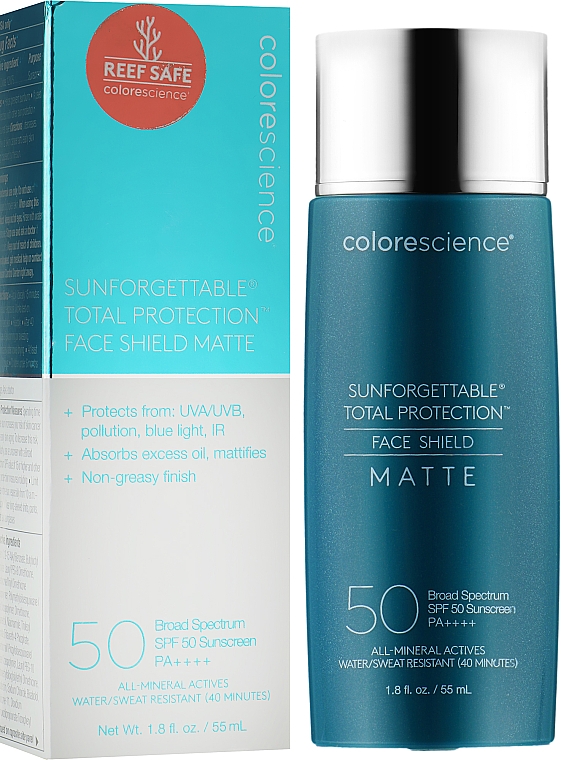 Сонцезахисний крем для обличчя - Colorescience Total Protection Face Shield Matte SPF 50 — фото N2