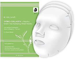 Увлажняющая тканевая маска для лица - Dr. Eve_Hydro-Collagen + Matcha Green Tea Hydrating Sheet Masks — фото N1