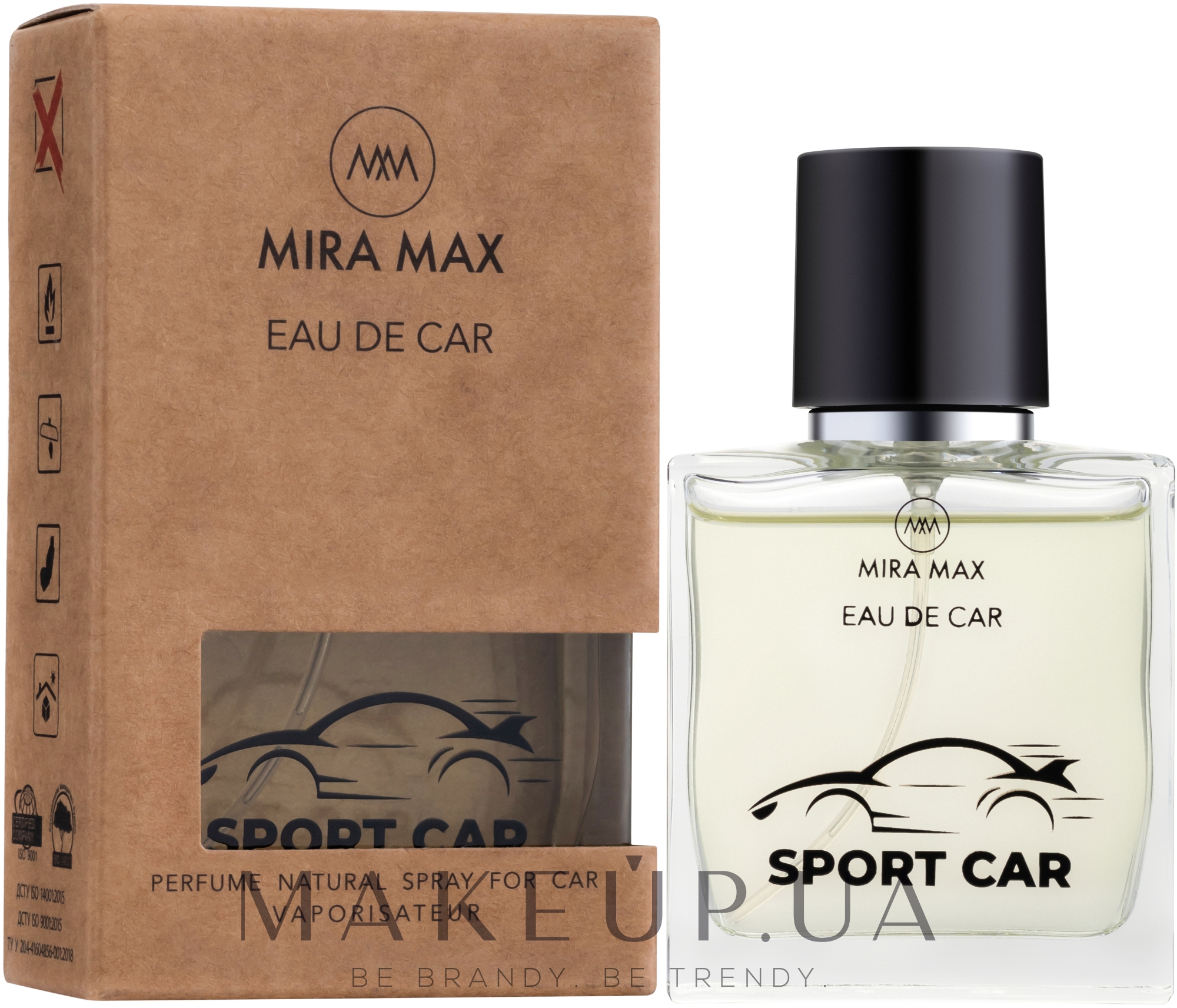 Ароматизатор для авто - Mira Max Eau De Car Sport Car Perfume Natural Spray For Car Vaporisateur — фото 50ml