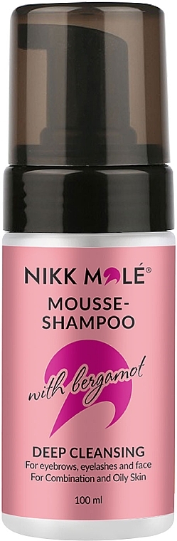 Мусс-шампунь для бровей, ресниц и лица с бергамотом - Nikk Mole Mousse-Shampoo With Bergamot For Eyebrows Eyelashes And Face