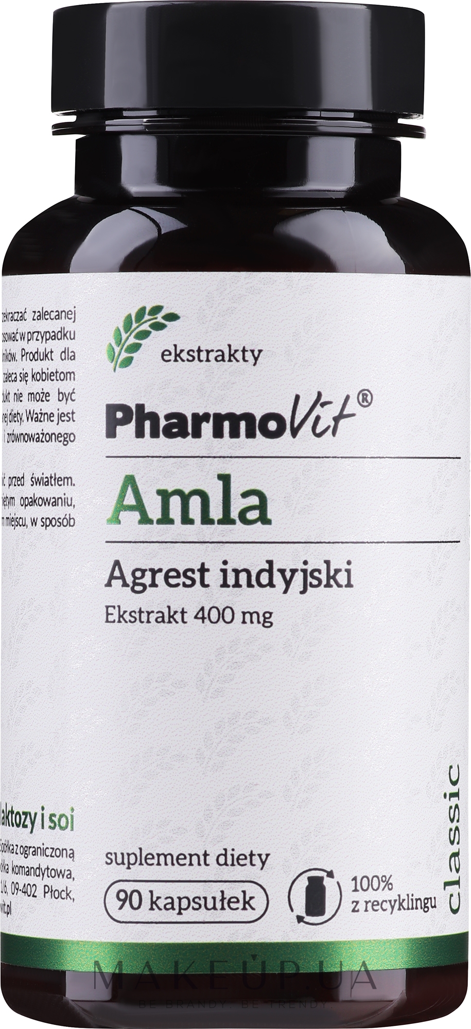 Диетическая добавка "Амла", 400 мг - Pharmovit Amla 400 Mg — фото 90шт